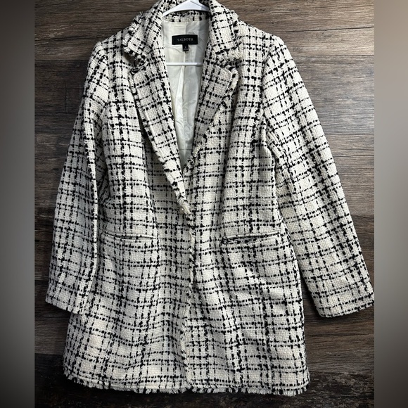 Talbots Black and White Tweed Heavy Winter Jacket Blazer - Picture 1 of 8